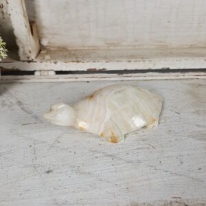 Vintage Hand Carved Onyx Stone Turtle Figurine 6" | Turtle Paper Weight